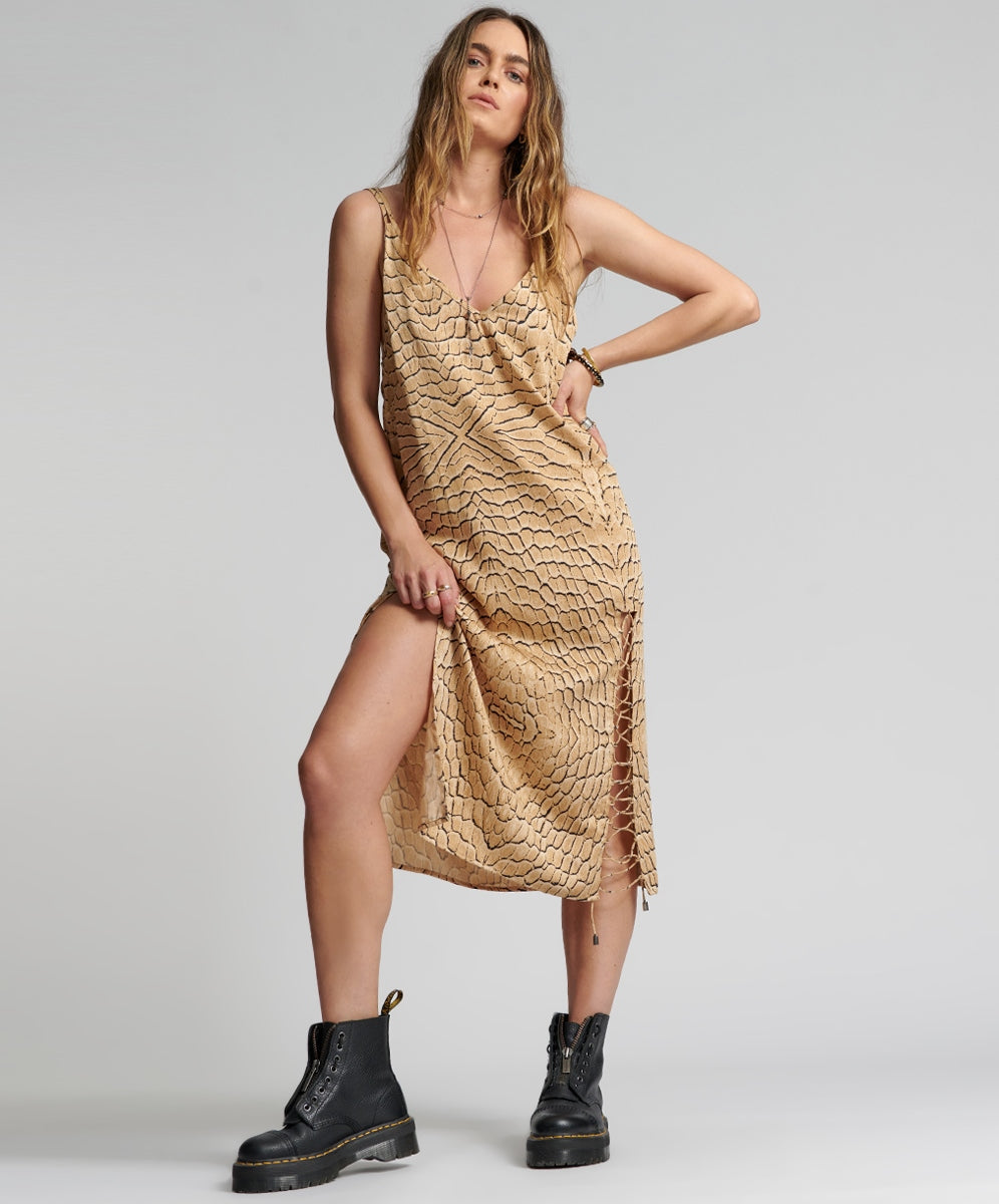 Delusion Laced Up Sliced Dress - ONE TEASPOON
