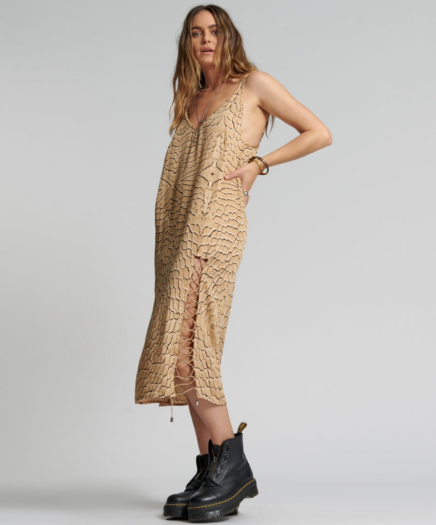 Delusion Laced Up Sliced Dress - ONE TEASPOON
