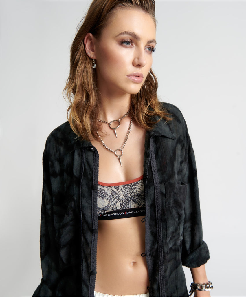 Resonance Muslin Longline Shirt - ONE TEASPOON