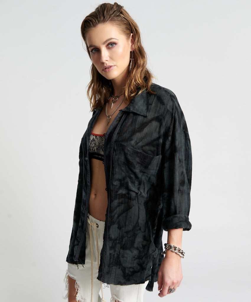 Resonance Muslin Longline Shirt - ONE TEASPOON