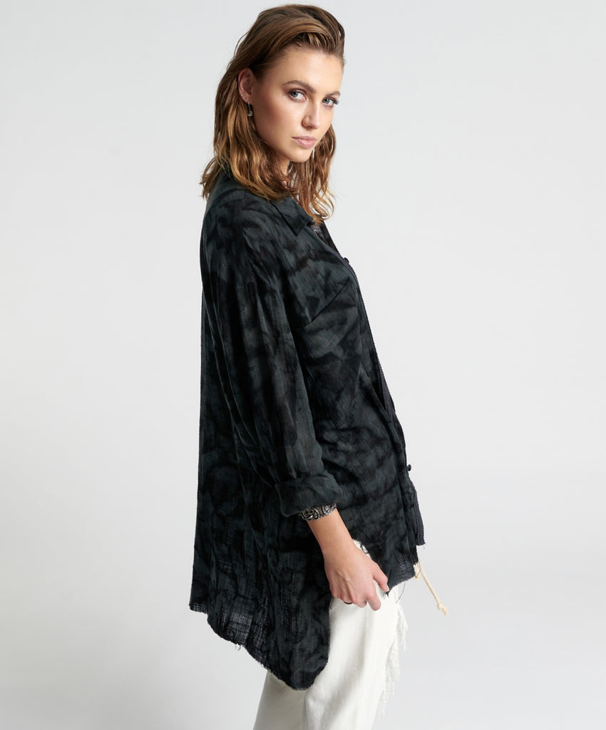 Resonance Muslin Longline Shirt - ONE TEASPOON