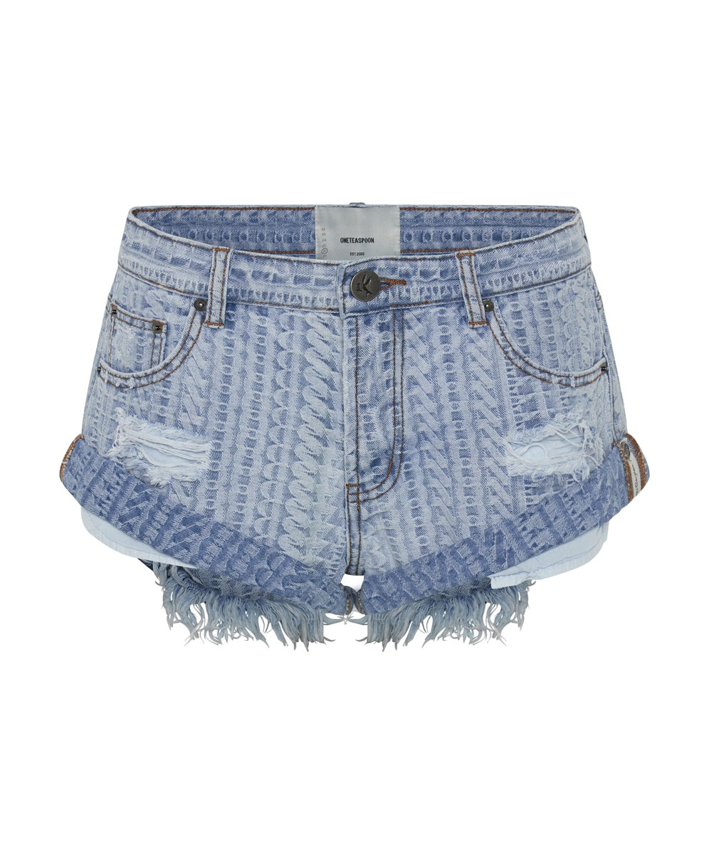 On Repeat Bandit Low Waist Denim Shorts - One Teaspoon