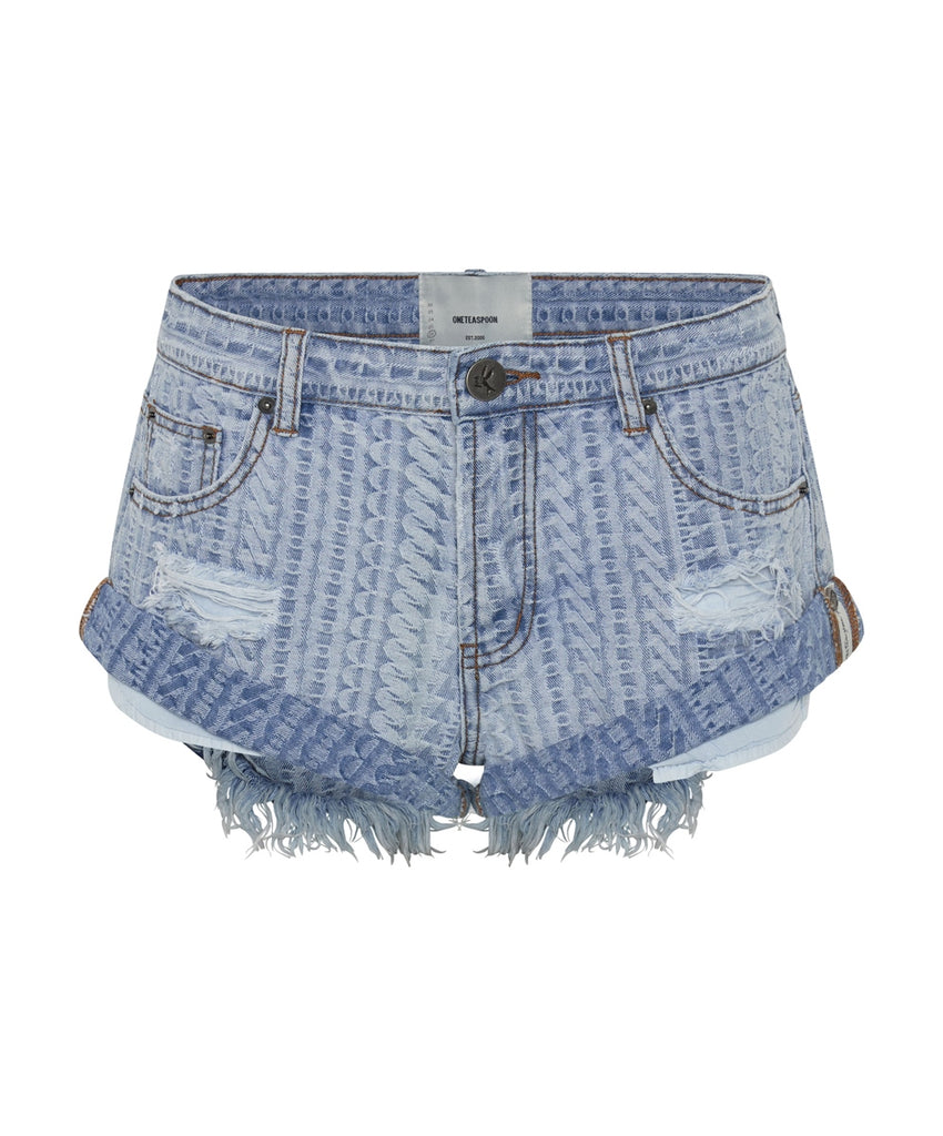 On Repeat Bandit Low Waist Denim Shorts - One Teaspoon