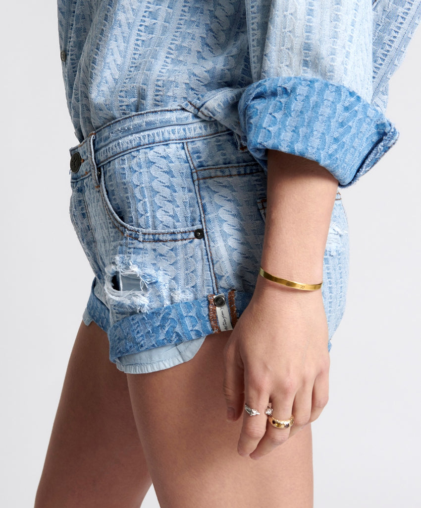 On Repeat Bandit Low Waist Denim Shorts - One Teaspoon