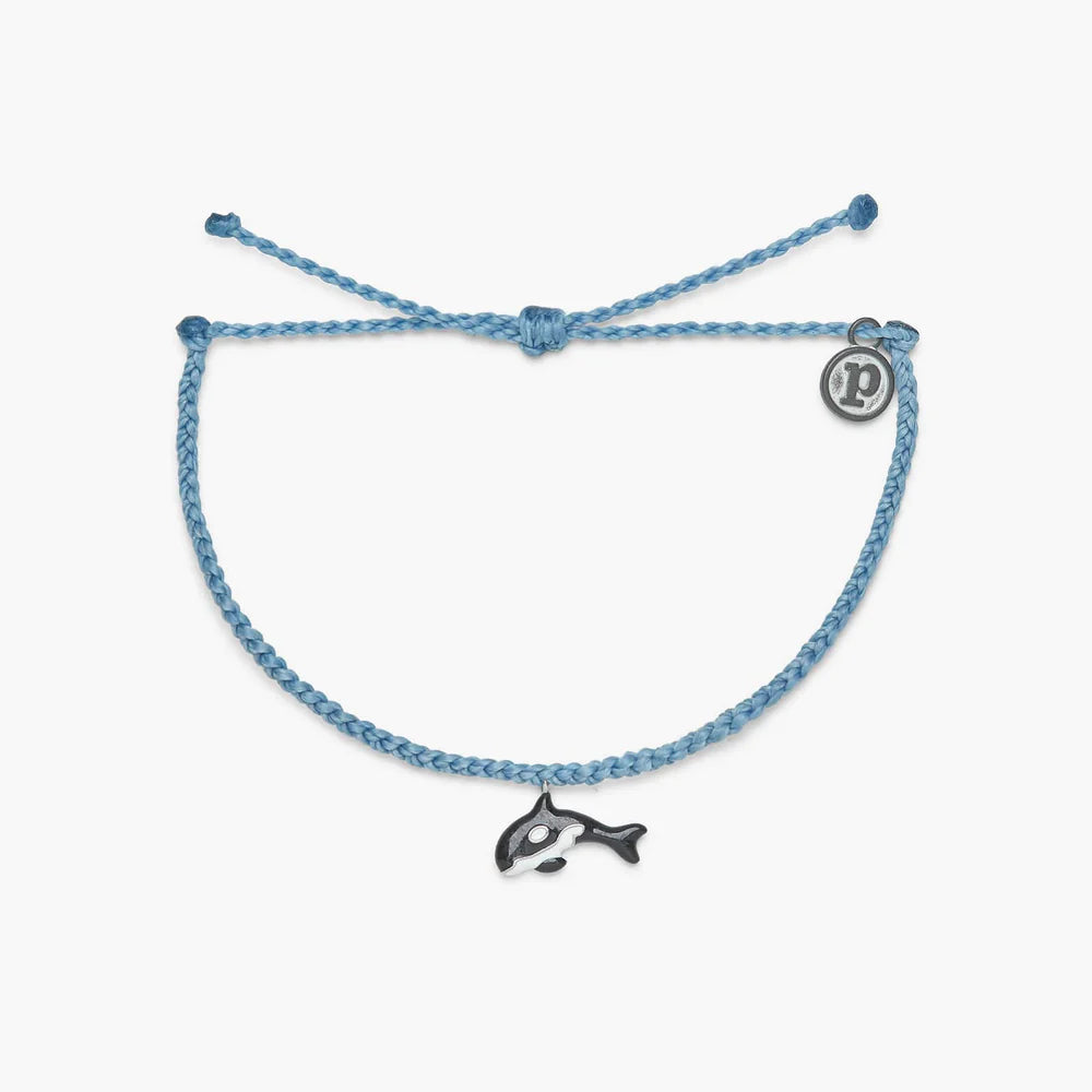 Pura Vida Sky Blue Orca Charm Bracelet