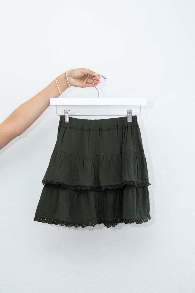 Lace Trim Layered Skirt with under shorts - Sabz