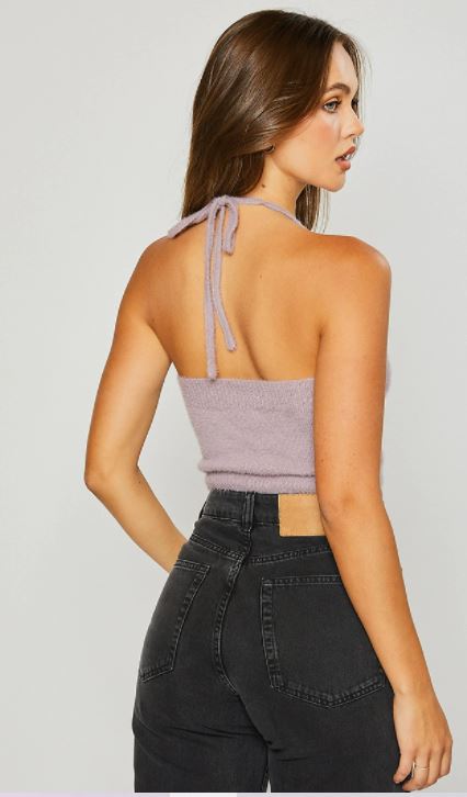 COMFY LILAC HALTER CROP TOP - PG
