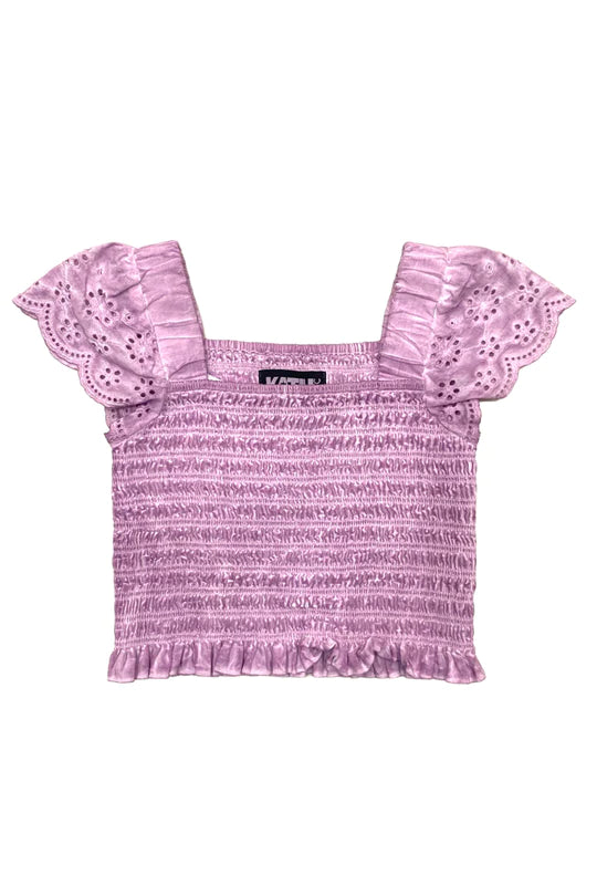 Faye Eyelet Smocked Top (Tweens) Katiej NYC