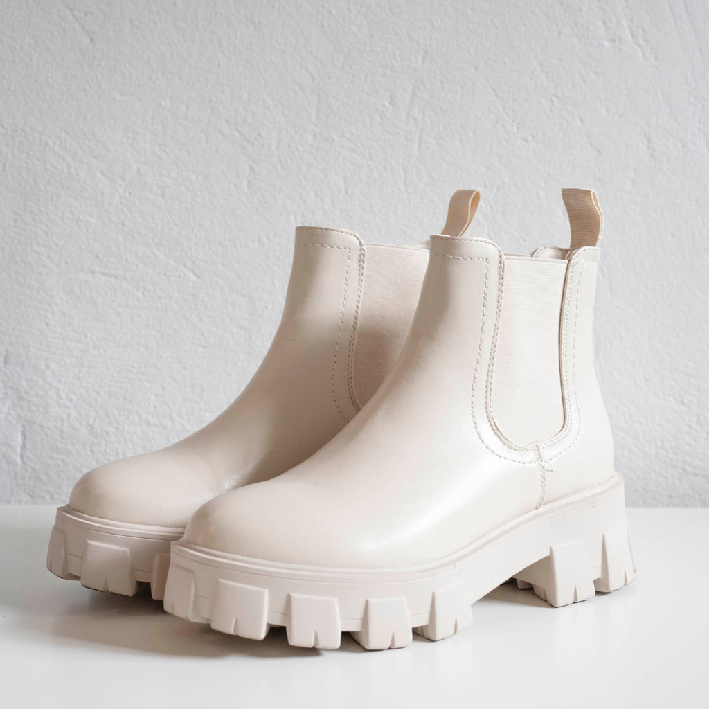 Natural Lug Bootie Boots - NB