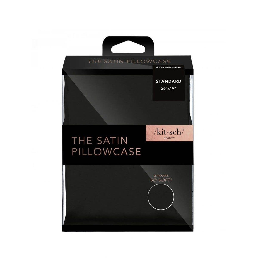 Kitsch Black Satin Pillowcase w/ zipper 26 x 19