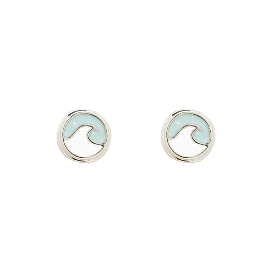 Pura Vida Opal Enamel Wave Stud Earrings