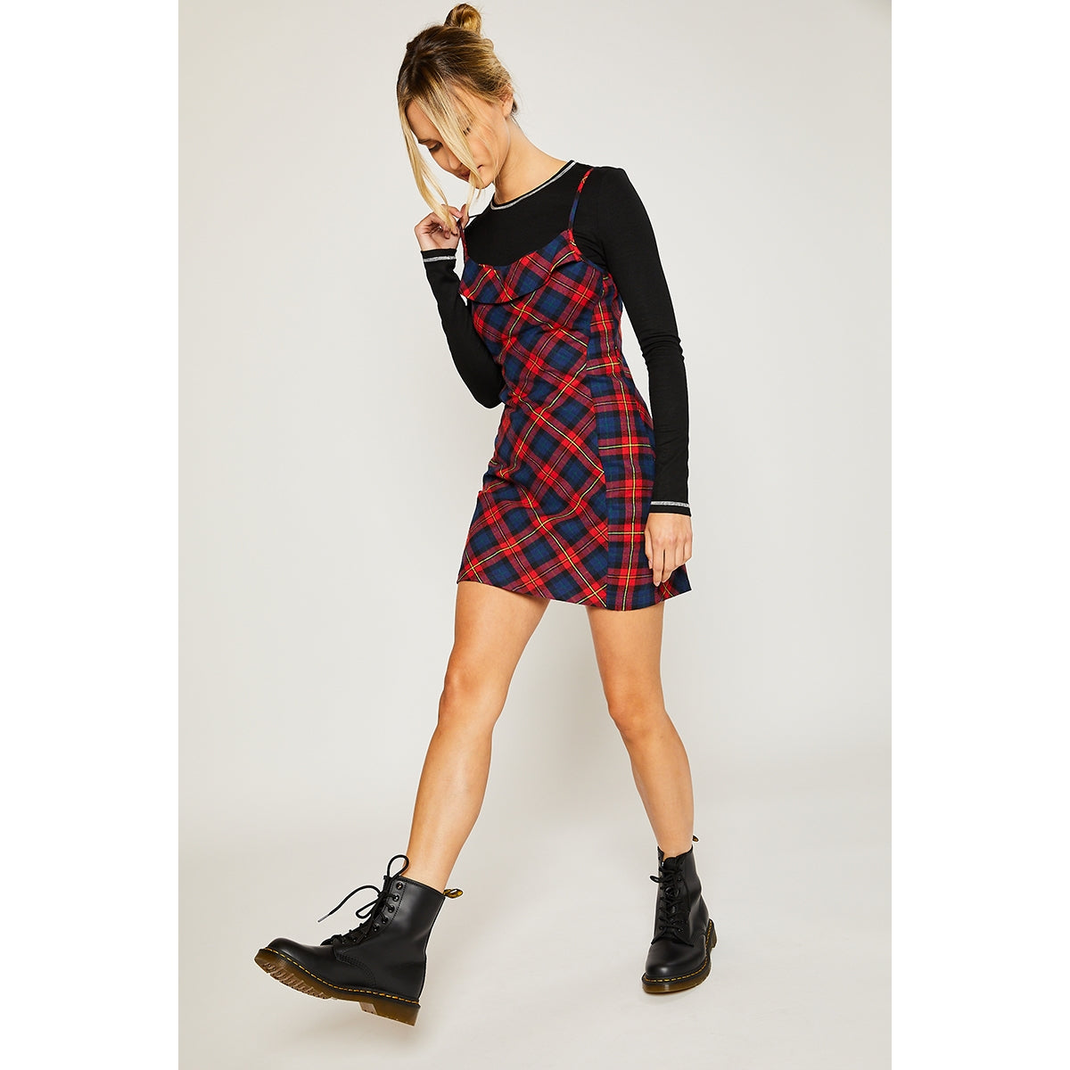 Plaid Mini Dress Spaghetti straps PG - Main Image