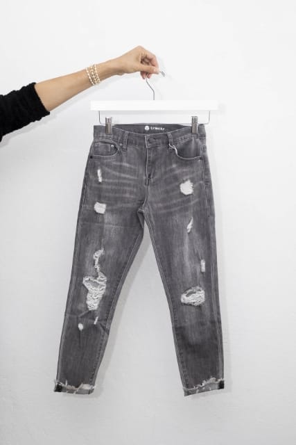 Destructed Weekender Jeans Tweens (Grey) - Tractr