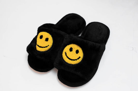 Happy Face Peep Toe Slippers