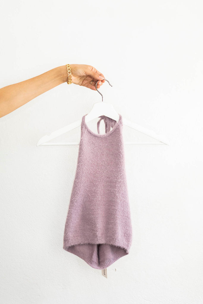 COMFY LILAC HALTER CROP TOP - PG