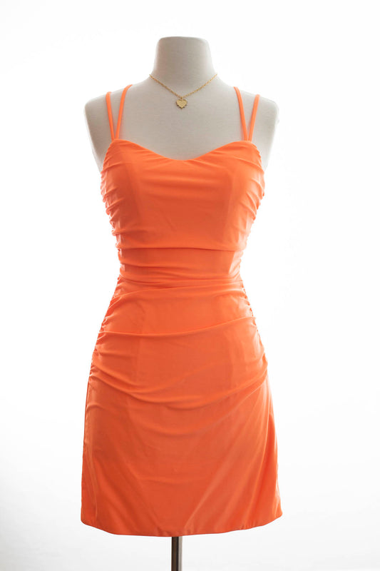 Scoop Neck Spaghetti Strap Cocktail Dress