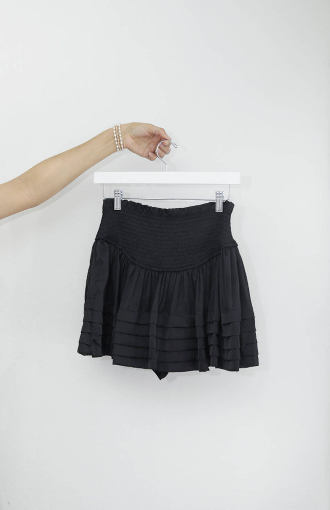 MS Smocked Pleated Satin Skort