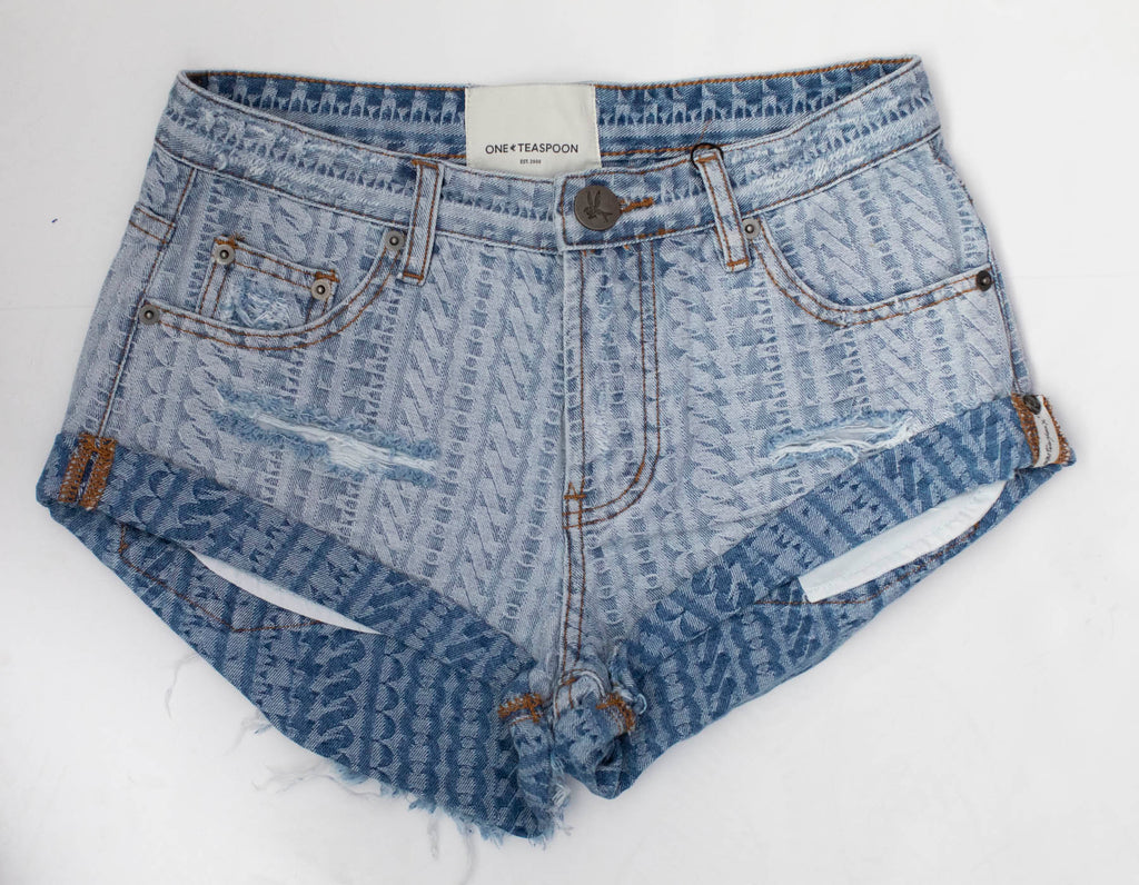 On Repeat Bandit Low Waist Denim Shorts - One Teaspoon