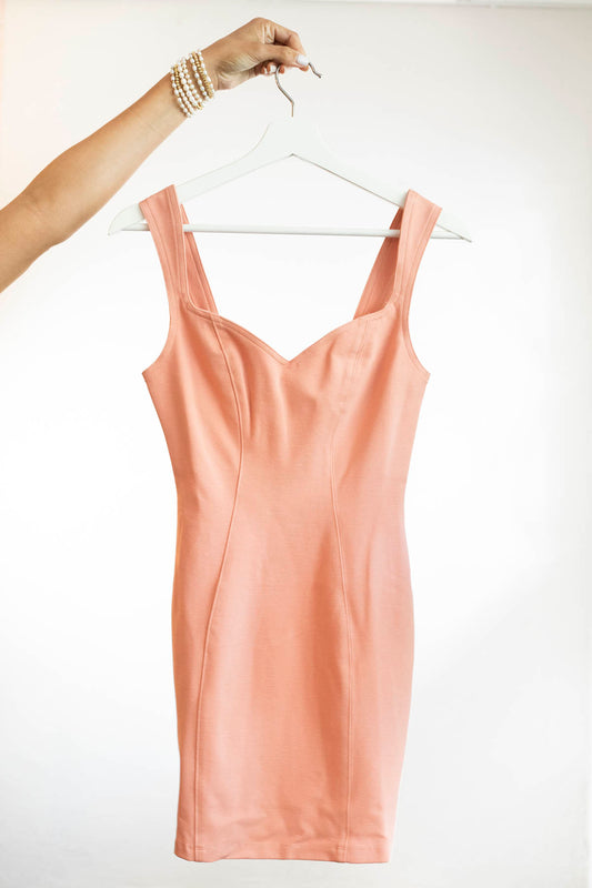 Blush Nylon Knit Bodycon Dress