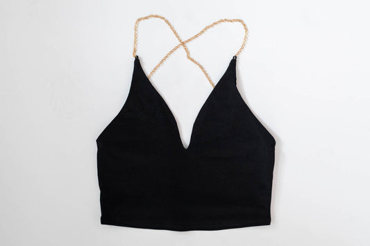 MS V Neck Chain Strap Cami Top
