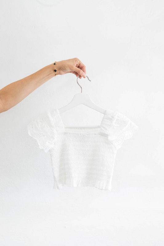 Faye Eyelet Smocked Top (Tweens) Katiej NYC