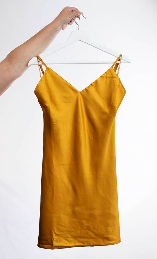 Sleeveless Satin Mini Dress