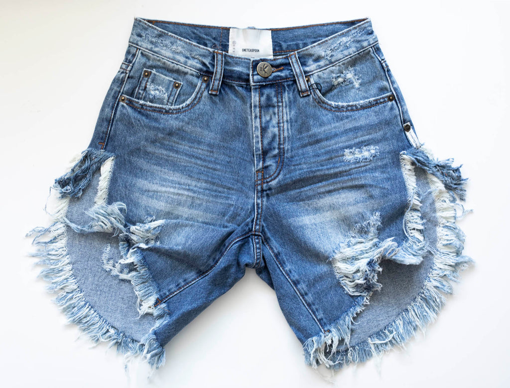 Cobaine Frankies Long Length Denim Shorts - One Teaspoon
