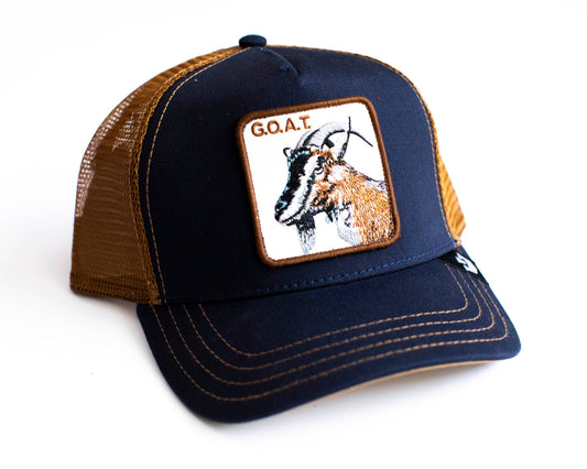 The GOAT Navy Trucker Hat - Goorin Bros