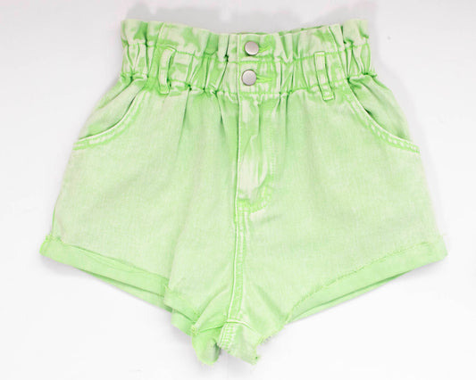Paper Bag Waist Denim Shorts - DM