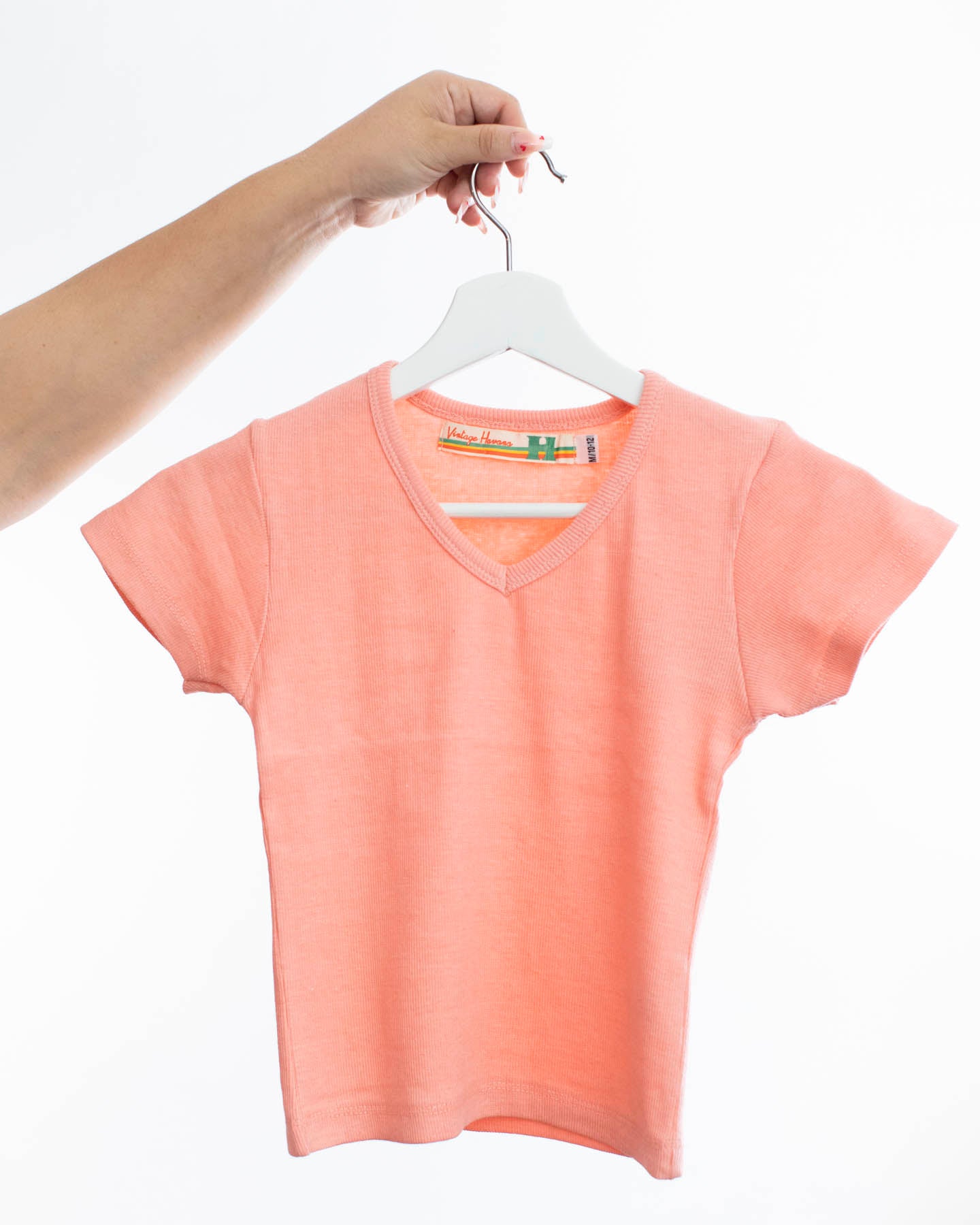 VH Girl's Ribbed V-Neck Tee