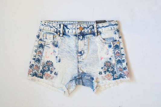Girls Embroidered Fray Hem Shorts - TR