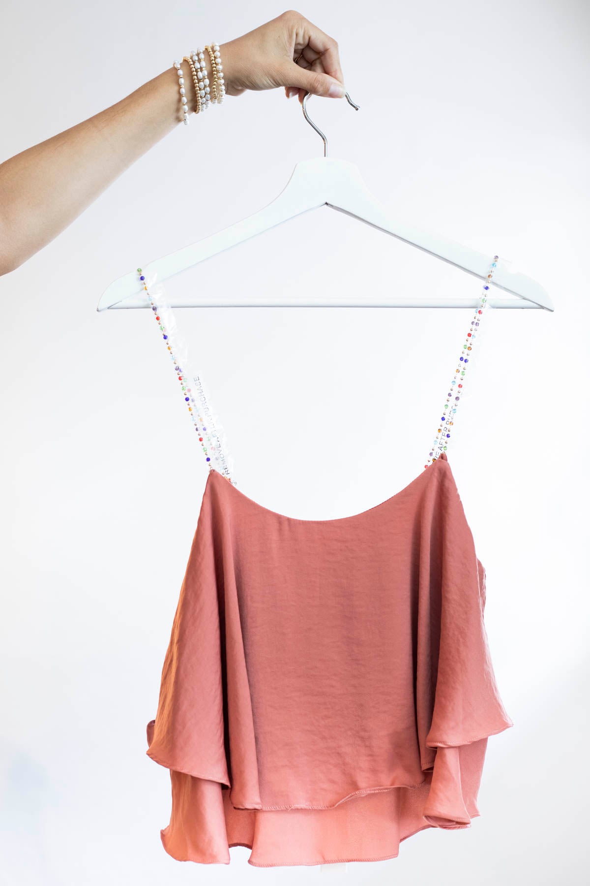 MS Woman’s Beaded Shoulder Strap Cami Top