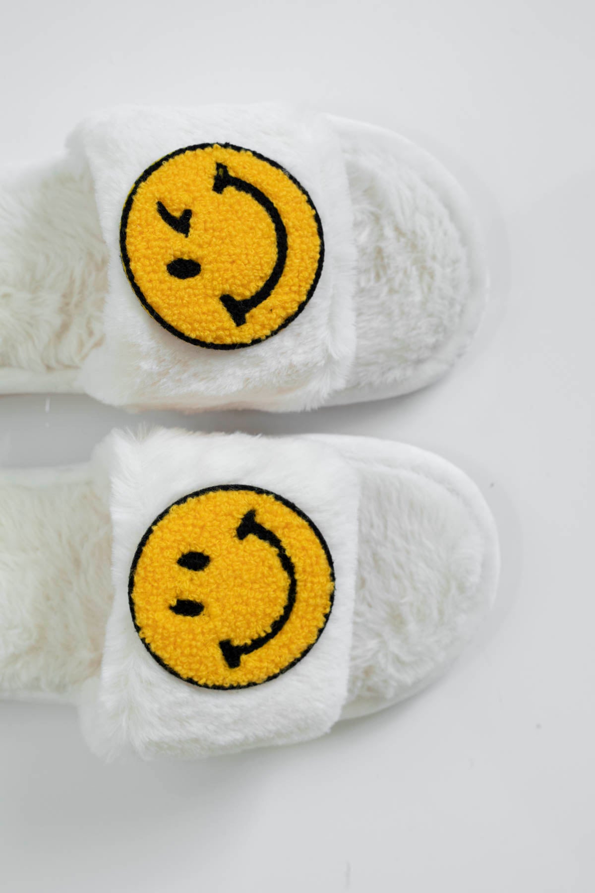 Happy Face Peep Toe Slippers