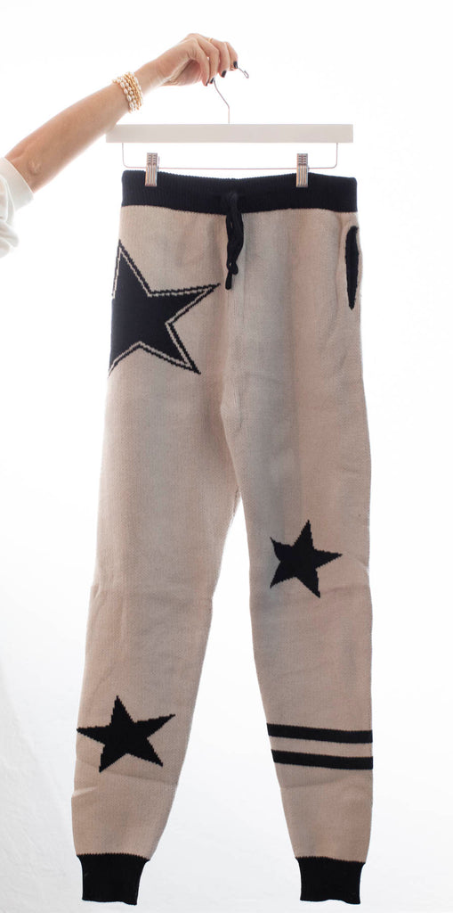 Cream Star Knitted Joggers