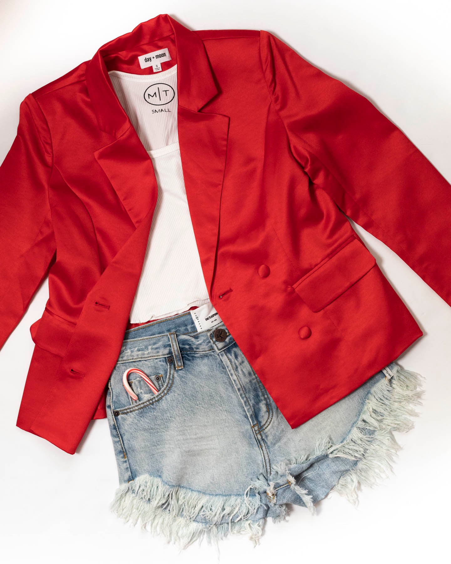 Double Breasted Satin Blazer Women's  - DM