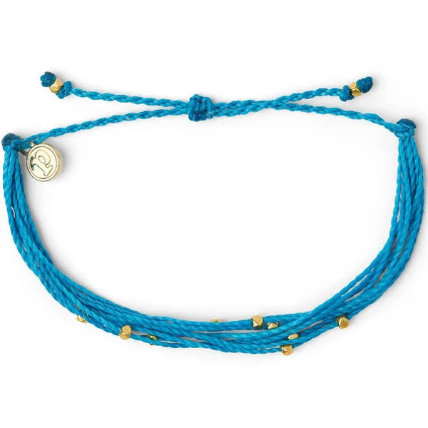 Pura Vida Neon Blue Gold Malibu Bracelet
