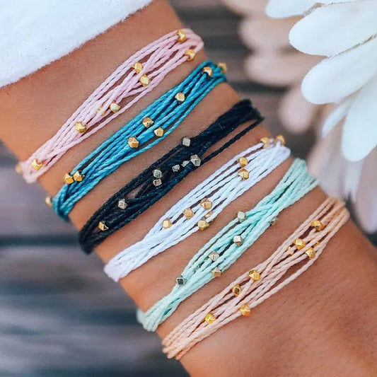 Pura Vida Neon Blue Gold Malibu Bracelet