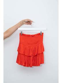 MS W Smocked Ruffle Skirt With Shorts